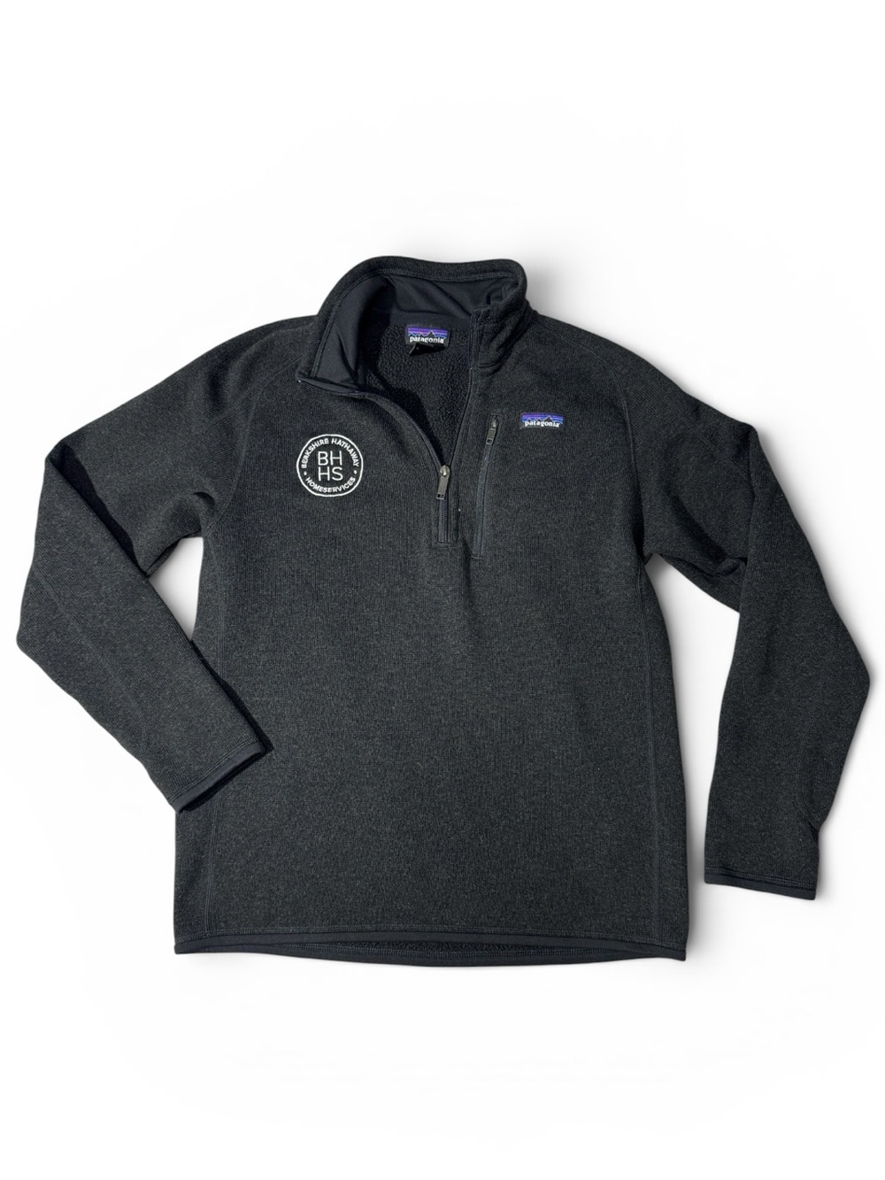 Patagonia mens M Medium black Berkshire Hathaway fleece pullover sweater EUC